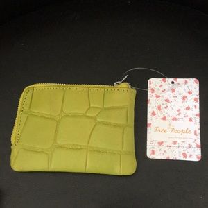 New Free People Kelly Green Alligator Zip around
